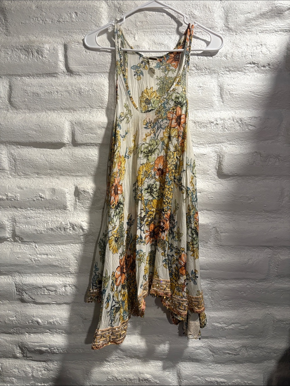 Free People Vintage Floral Racerback Sequin Trimmed Dress